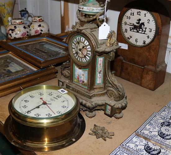 French clock, mantel clock & ships clock